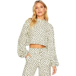 Beach Riot Spotted Pullover Crop Sweater Womens Size S